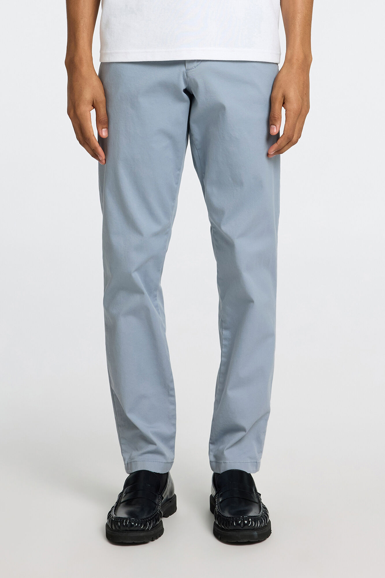 Selected Cal&ccedil;a cal&ccedil;as chino slim fit feita de algod&atilde;o org&acirc;nico  Azul