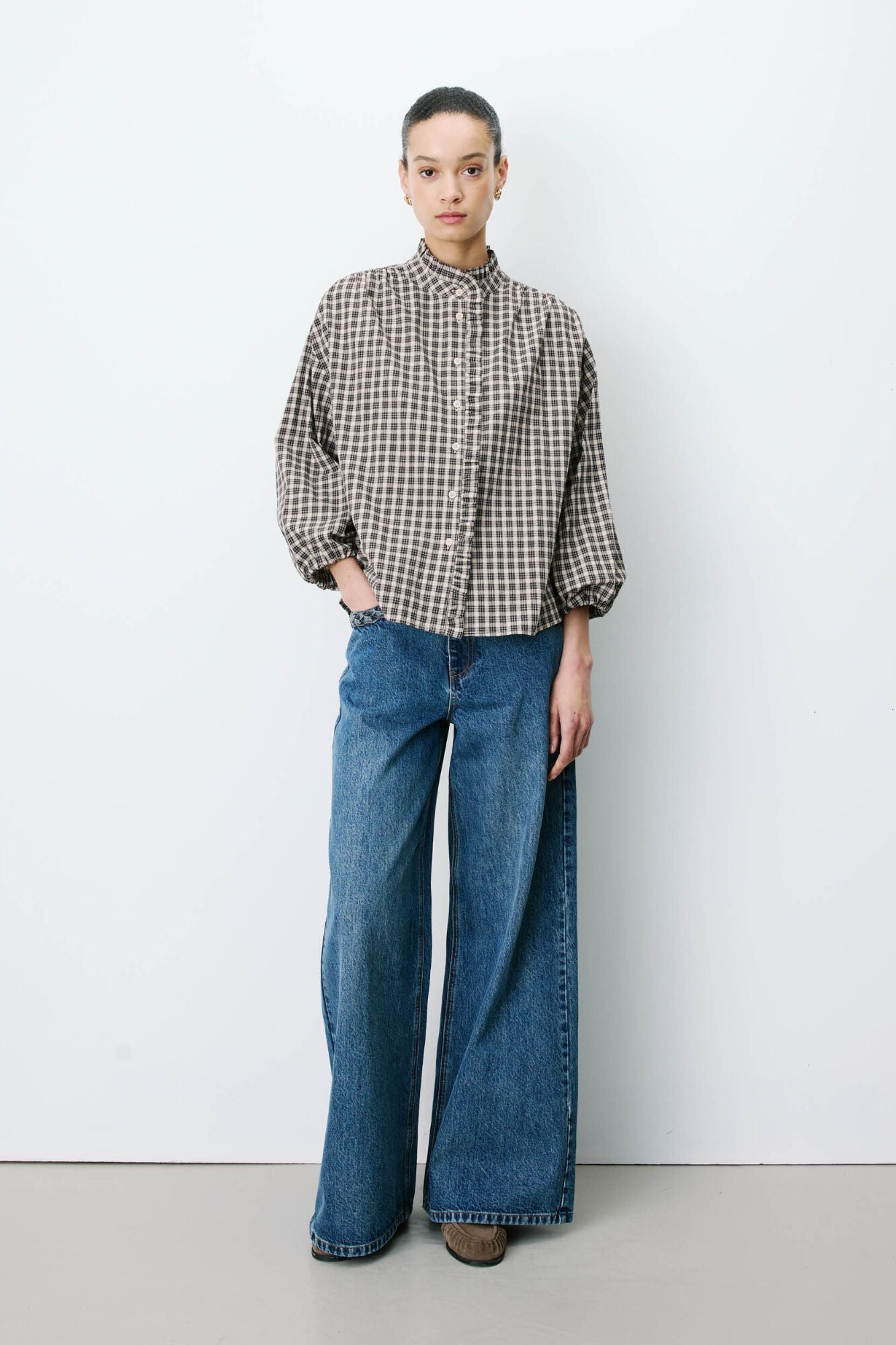 Grace & Mila Blusa de corte reto Adelie Tostado