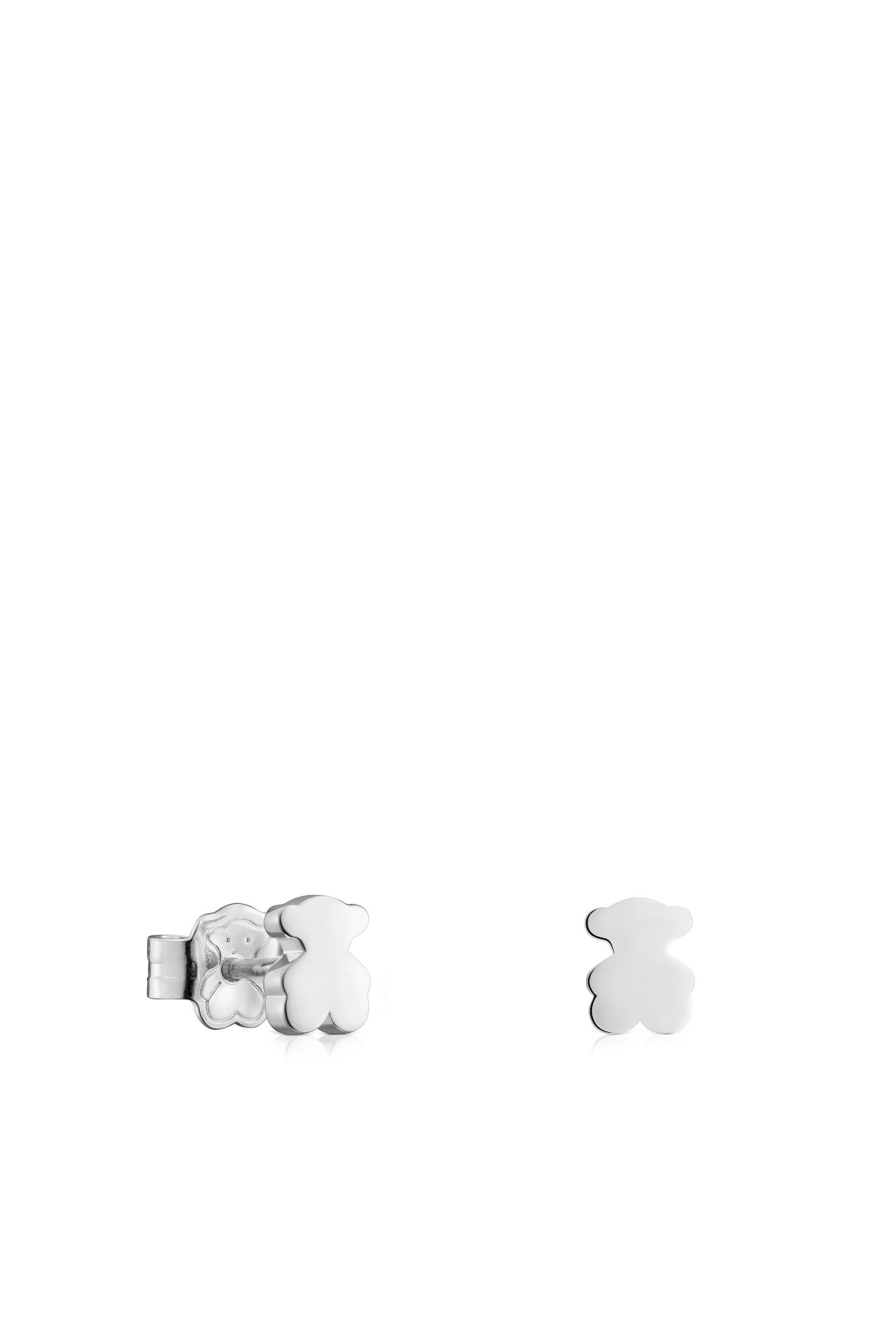 Tous Silver bear earrings 6 mm Grey