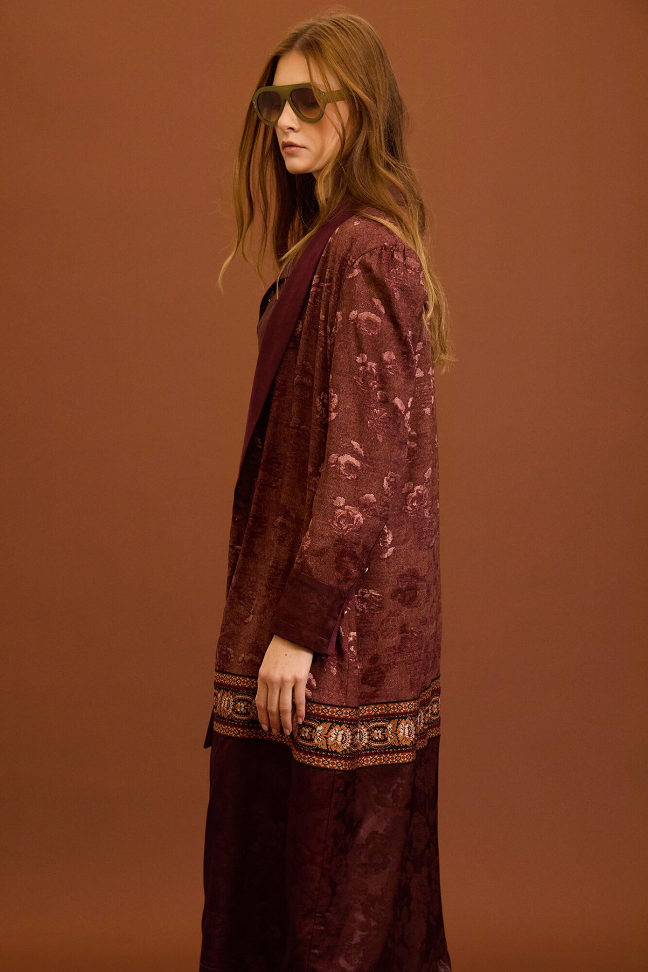 Meisie Caftan em jacquard acetinado Granada