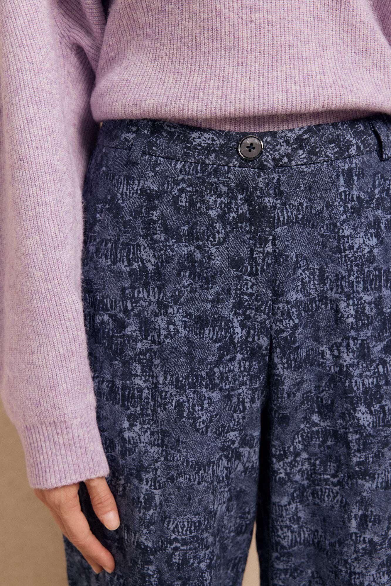 Slowlove Cal&ccedil;as jacquard com pin&ccedil;as Azul