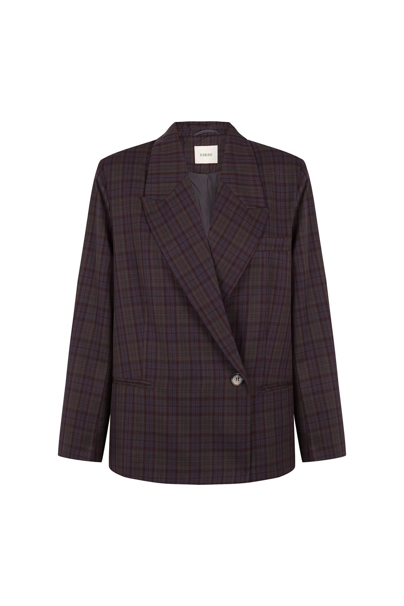 Slowlove Checked blazer Printed brown