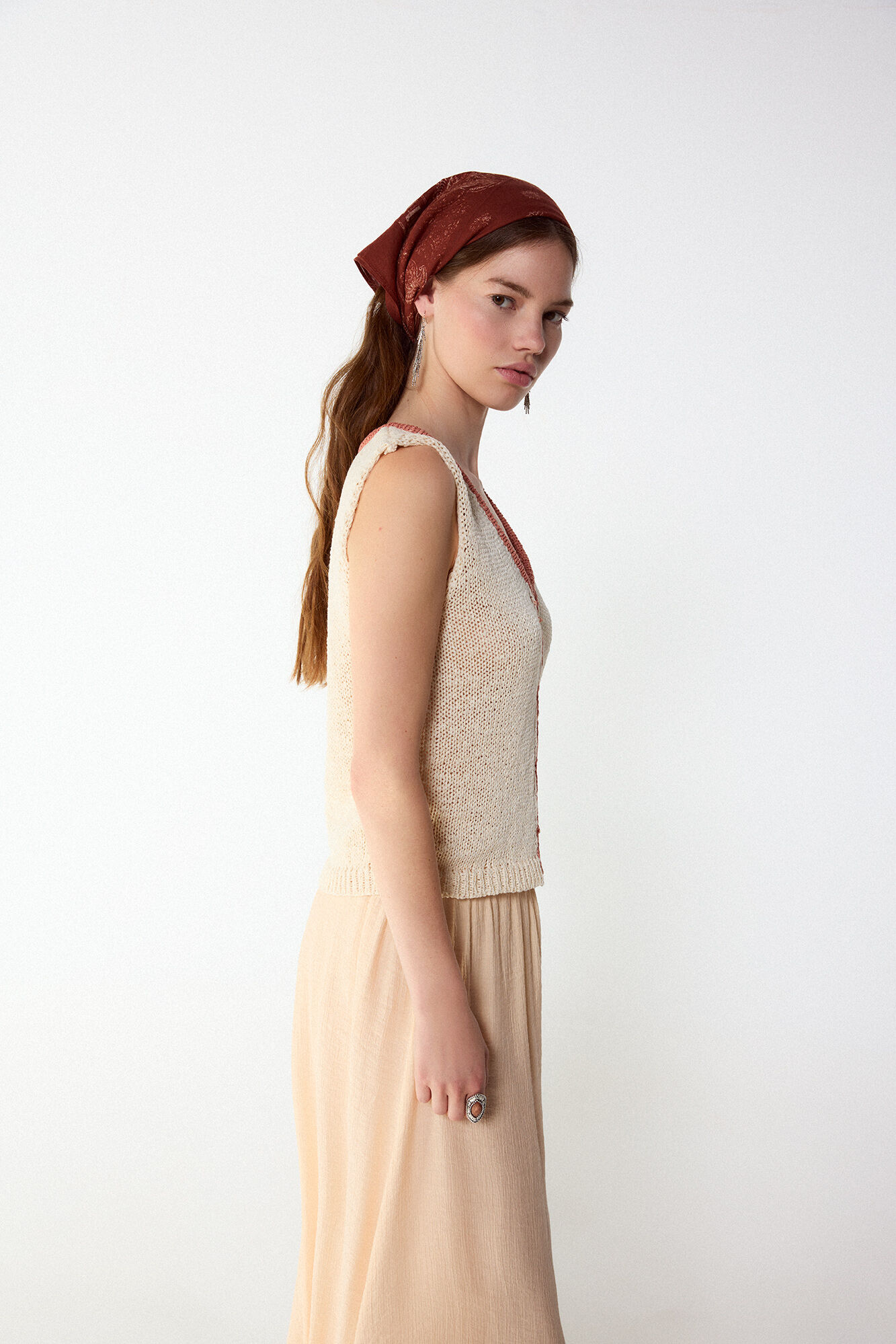Slowlove Top punto contraste Coral