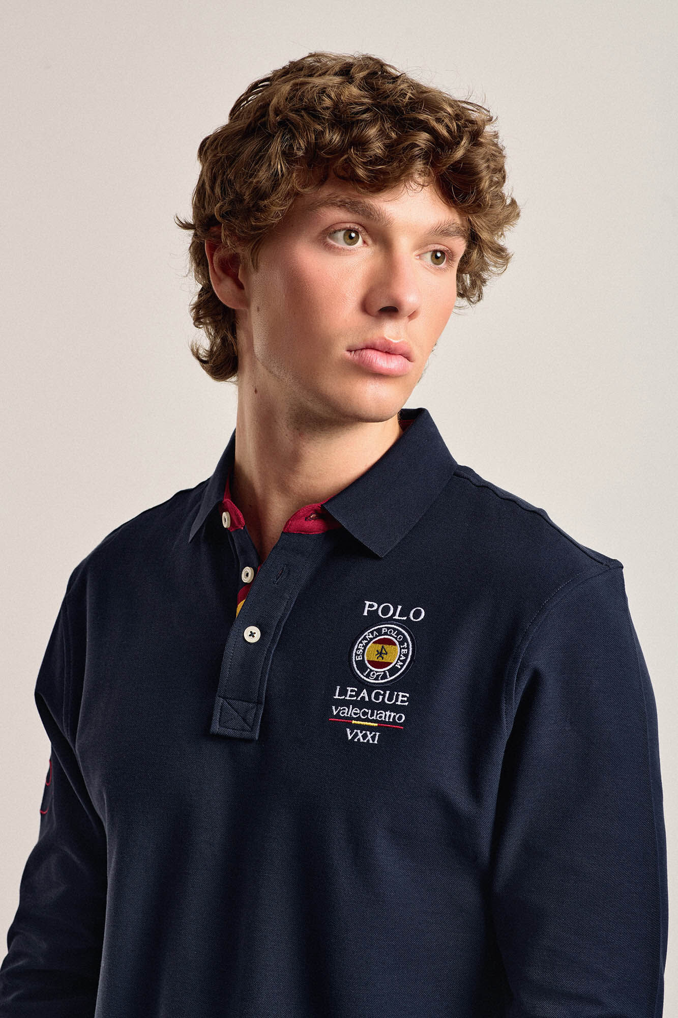 Valecuatro Polo Valecuatro de hombre azul marino escudo Espa&ntilde;a Azul marino