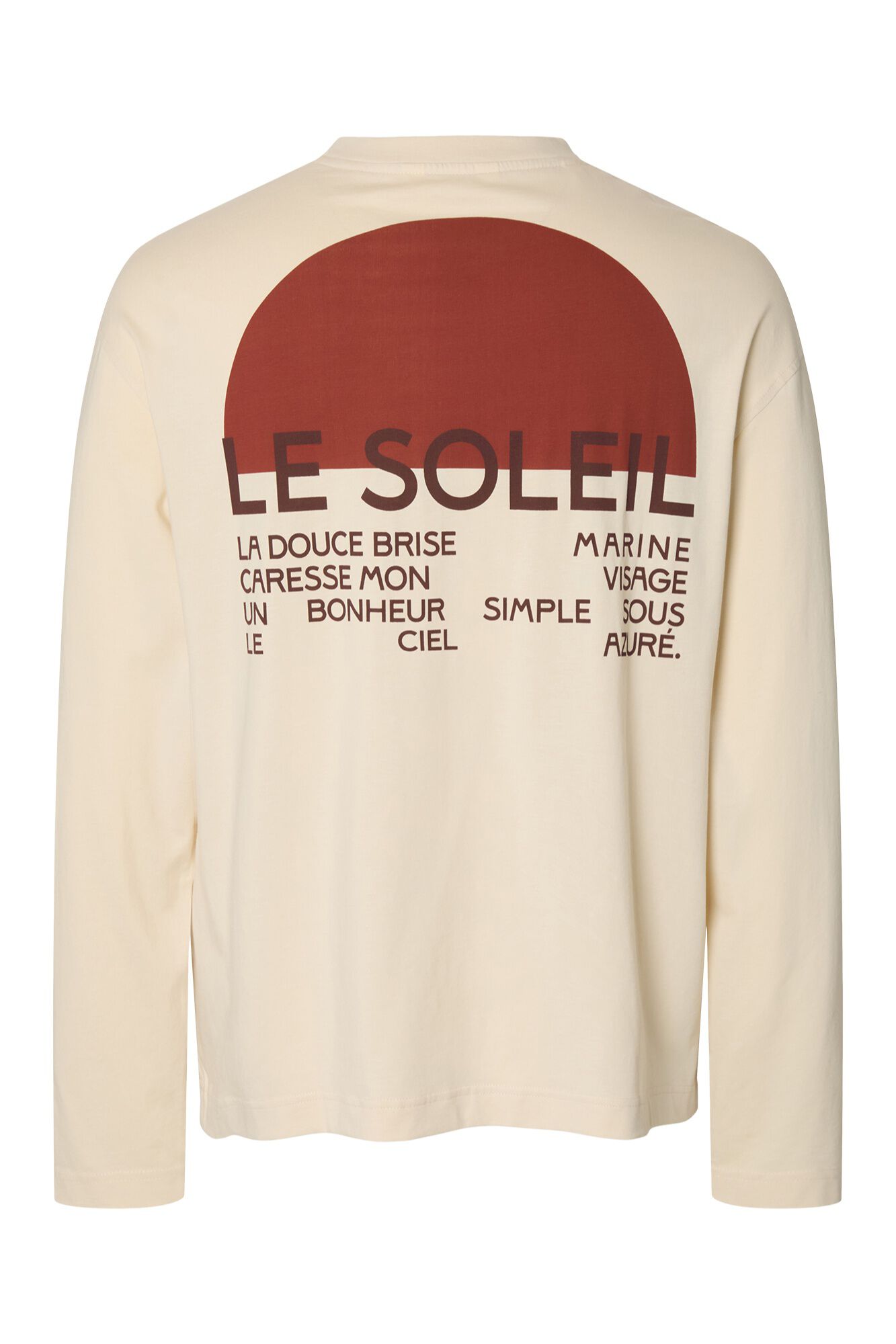 Selected T-shirt de manga comprida estampada Tostado
