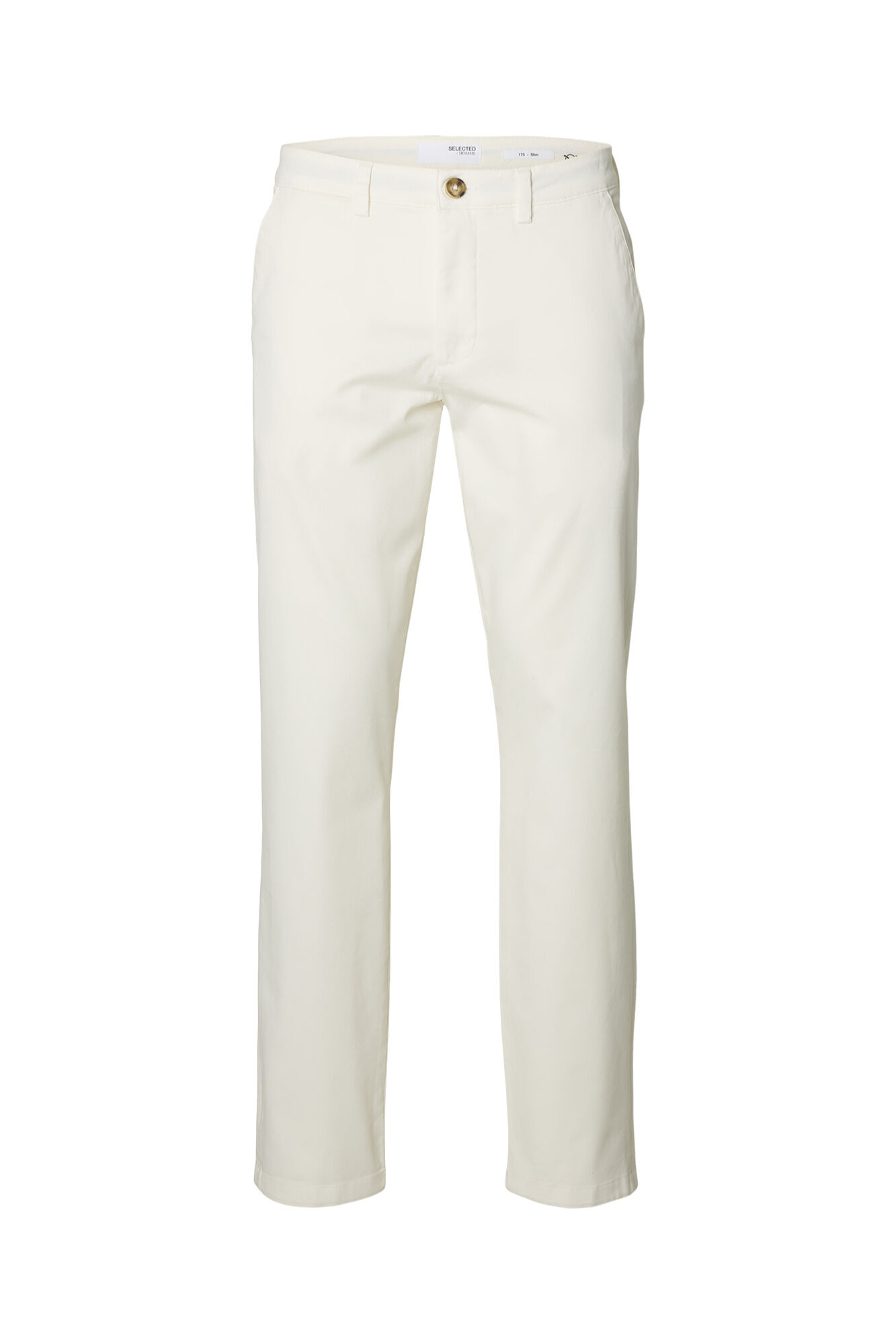 Selected Cal&ccedil;as chino para homem slim fit Branco