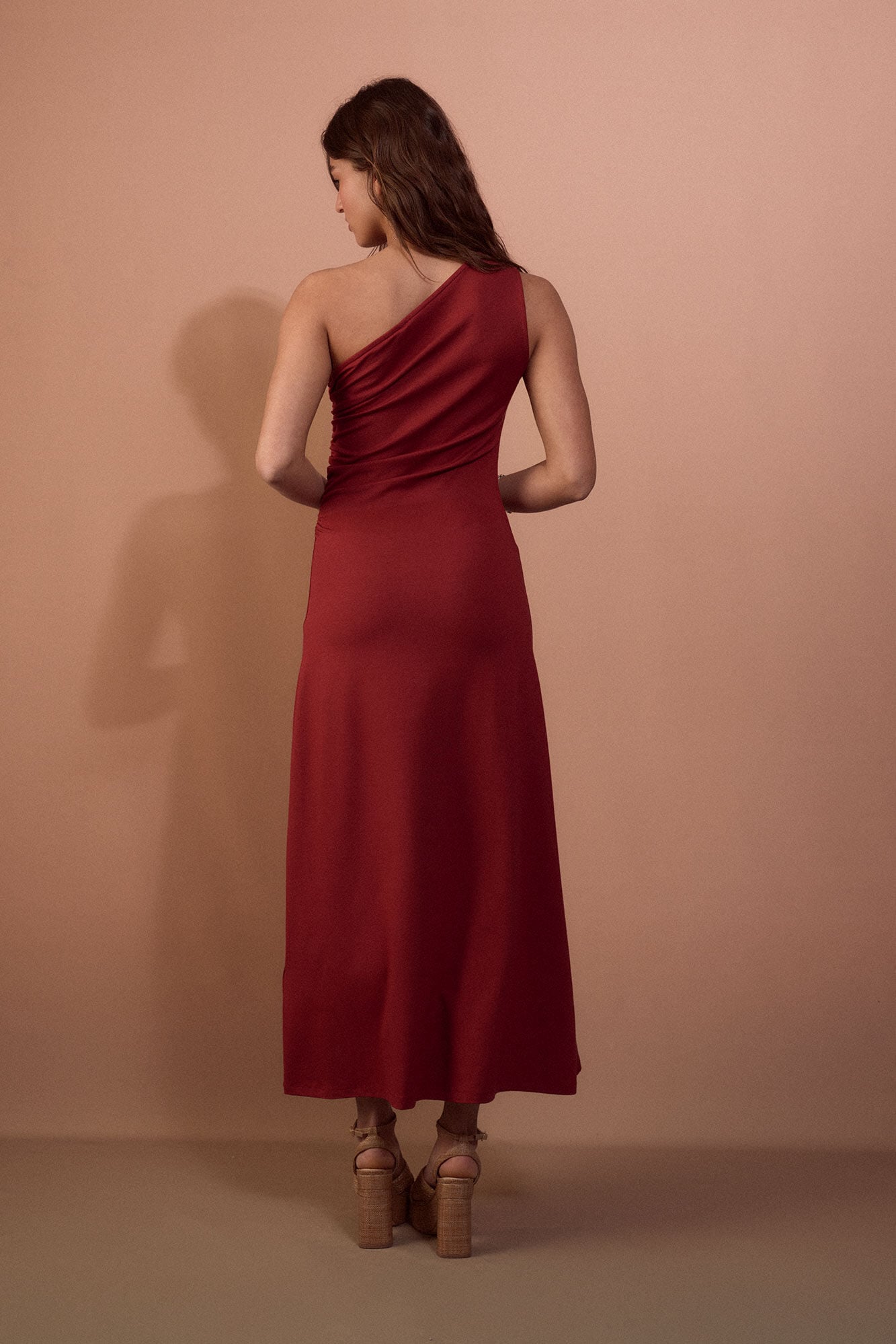 Slowlove Asymmetric dress Maroon