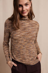 Slowlove Camiseta cuello alto melange Beige