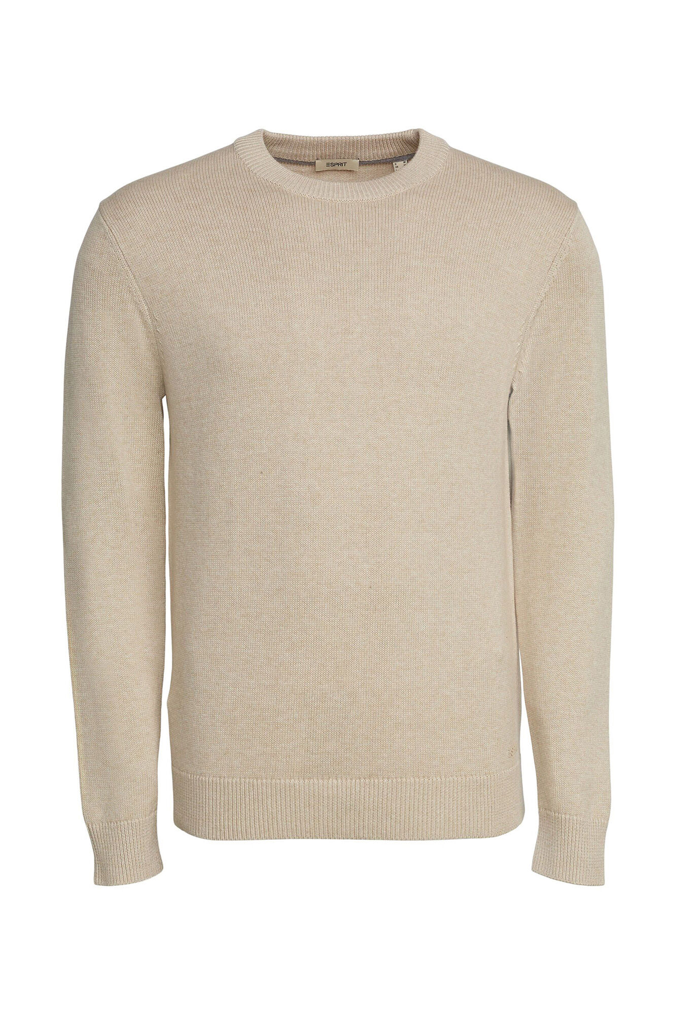 Esprit Jersey b&aacute;sico cuello redondo algod&oacute;n Beige