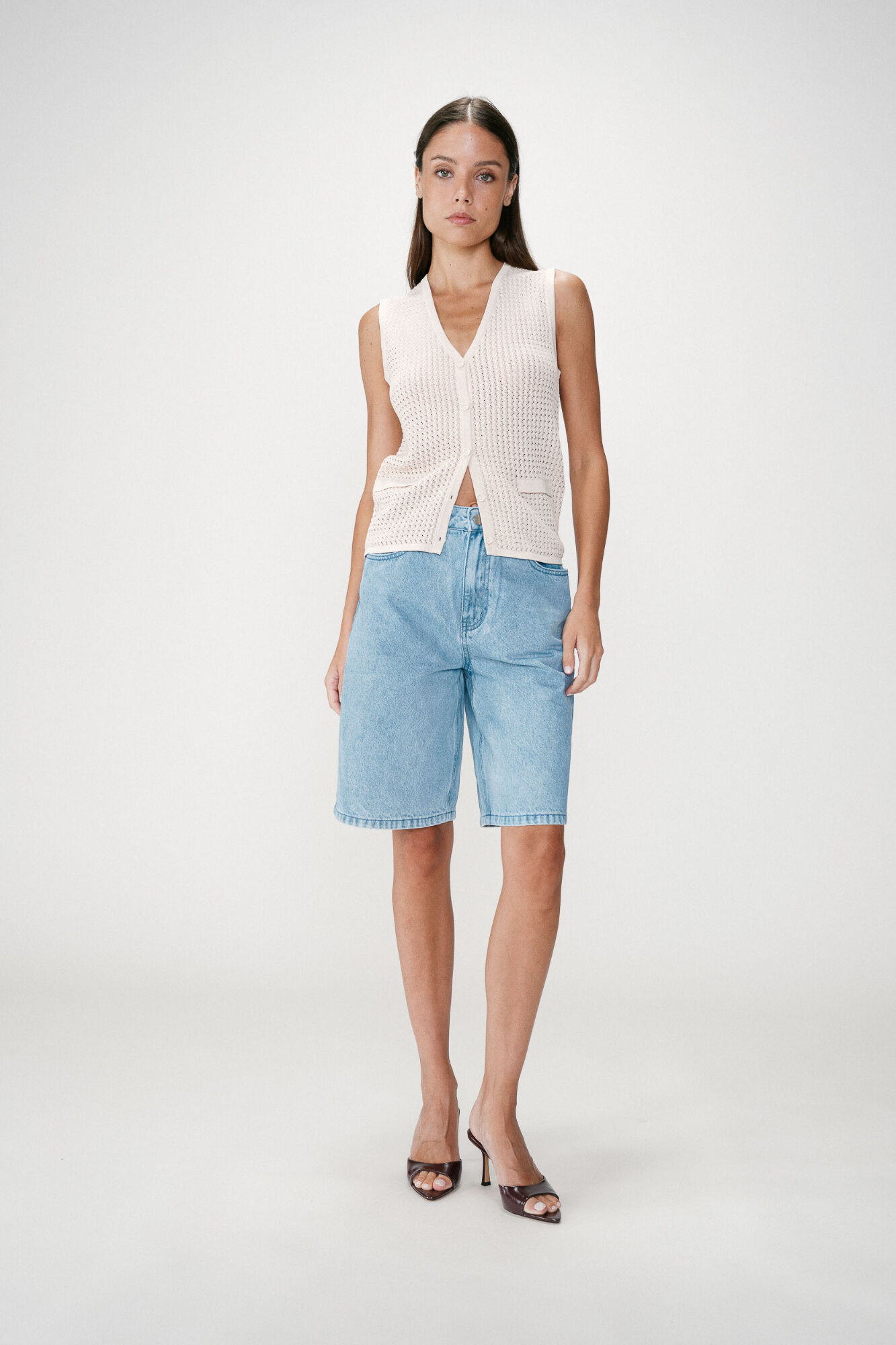 Grace & Mila Wayne openwork knit gilet