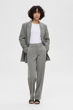 Cortefiel Suit trousers with pinstripe detail made with recycled materials Grey