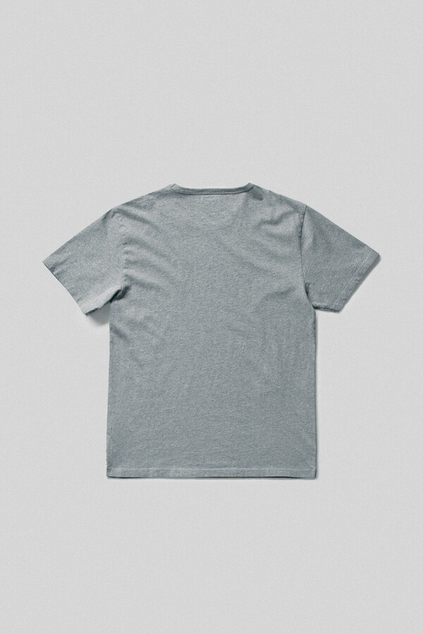 Cortefiel Cotton T-shirt with embroidered paper plane logo Grey