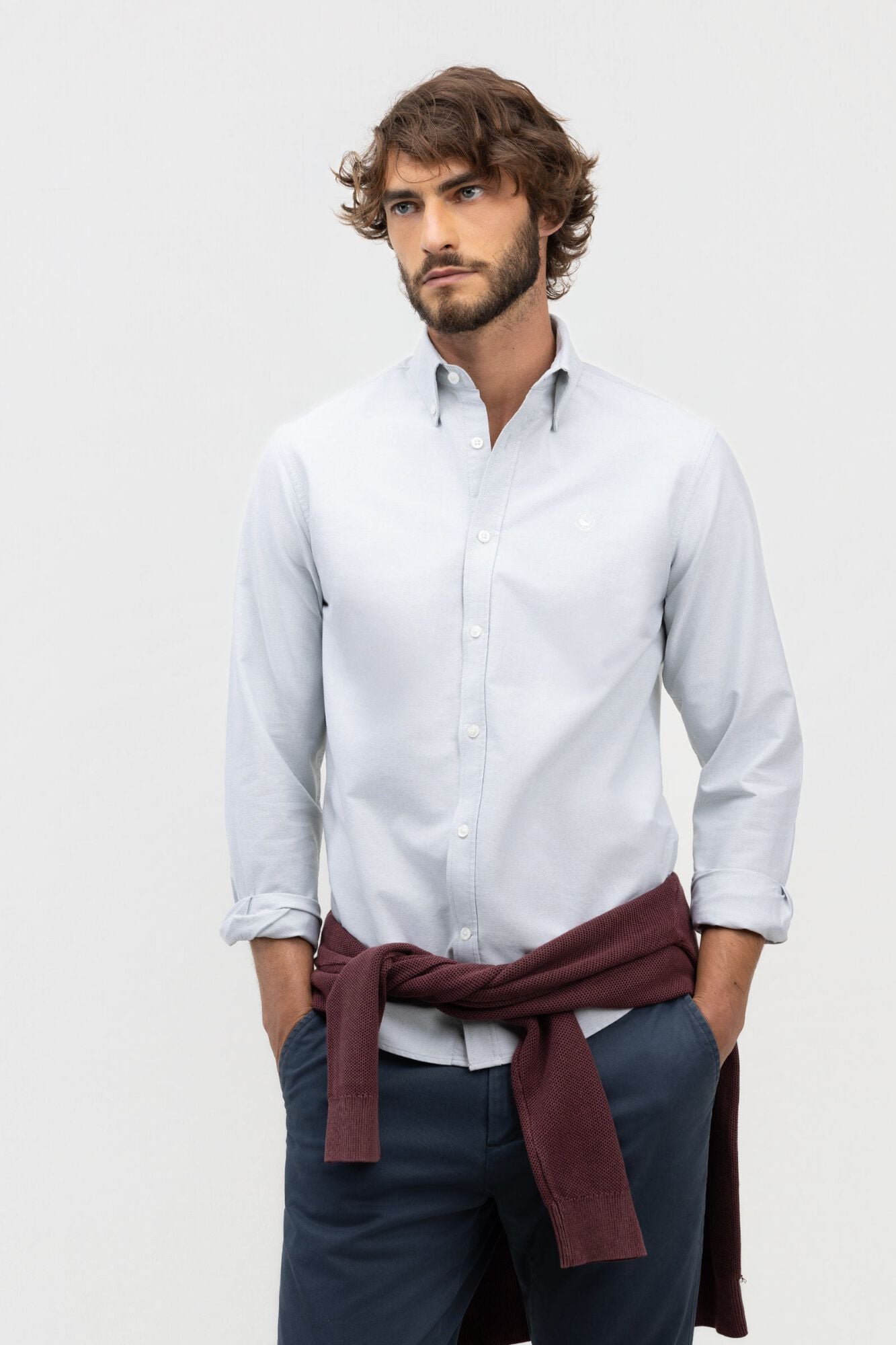 El Ganso Camisa Oxford lisa com bot&otilde;es