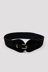 Cortefiel Metal buckle cummerbund Black