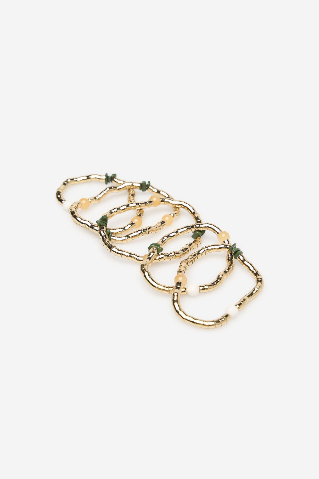 Cortefiel Triple stone bracelet set Yellow