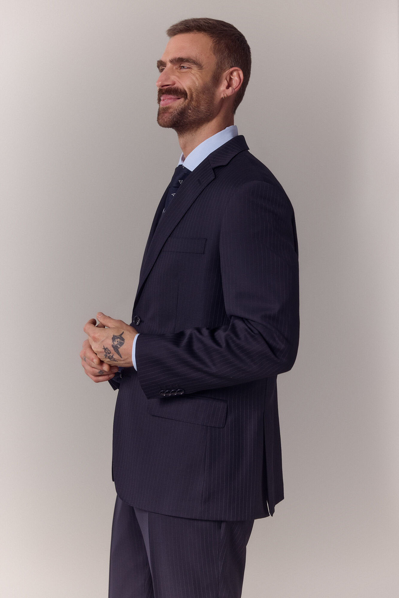 OOTO Pantal&oacute;n traje espiga Azul marino