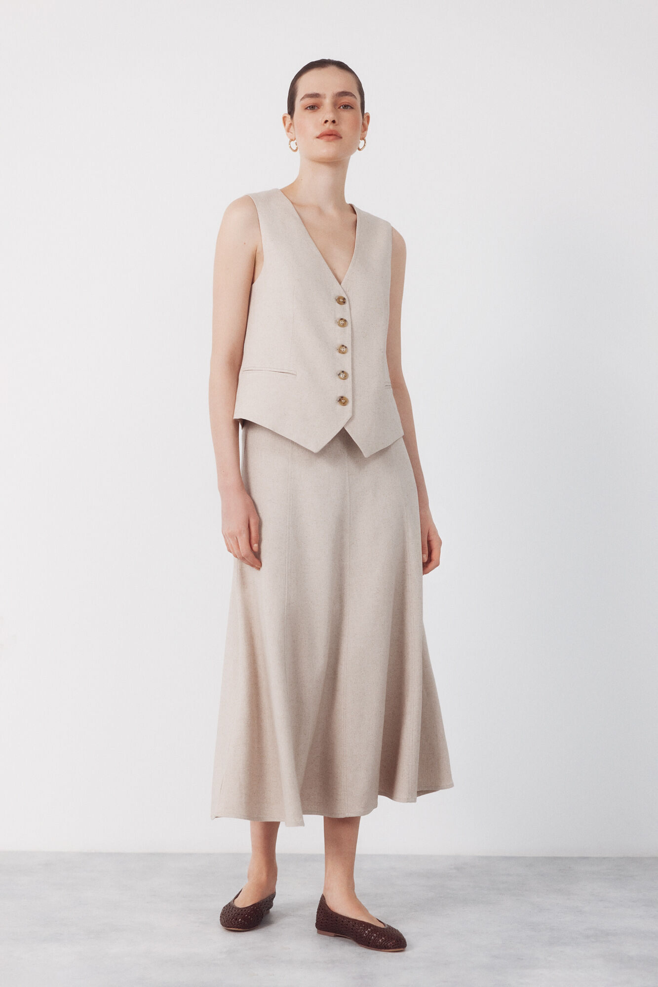 Cortefiel Falda vuelo con cintur&oacute;n