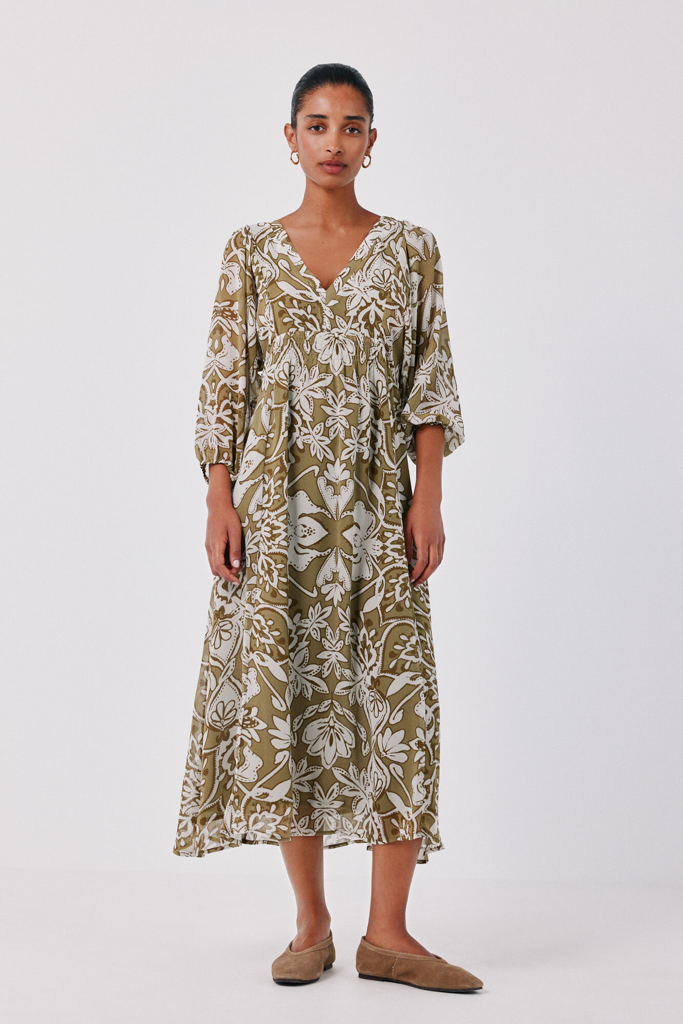 Cortefiel Printed fluid dress