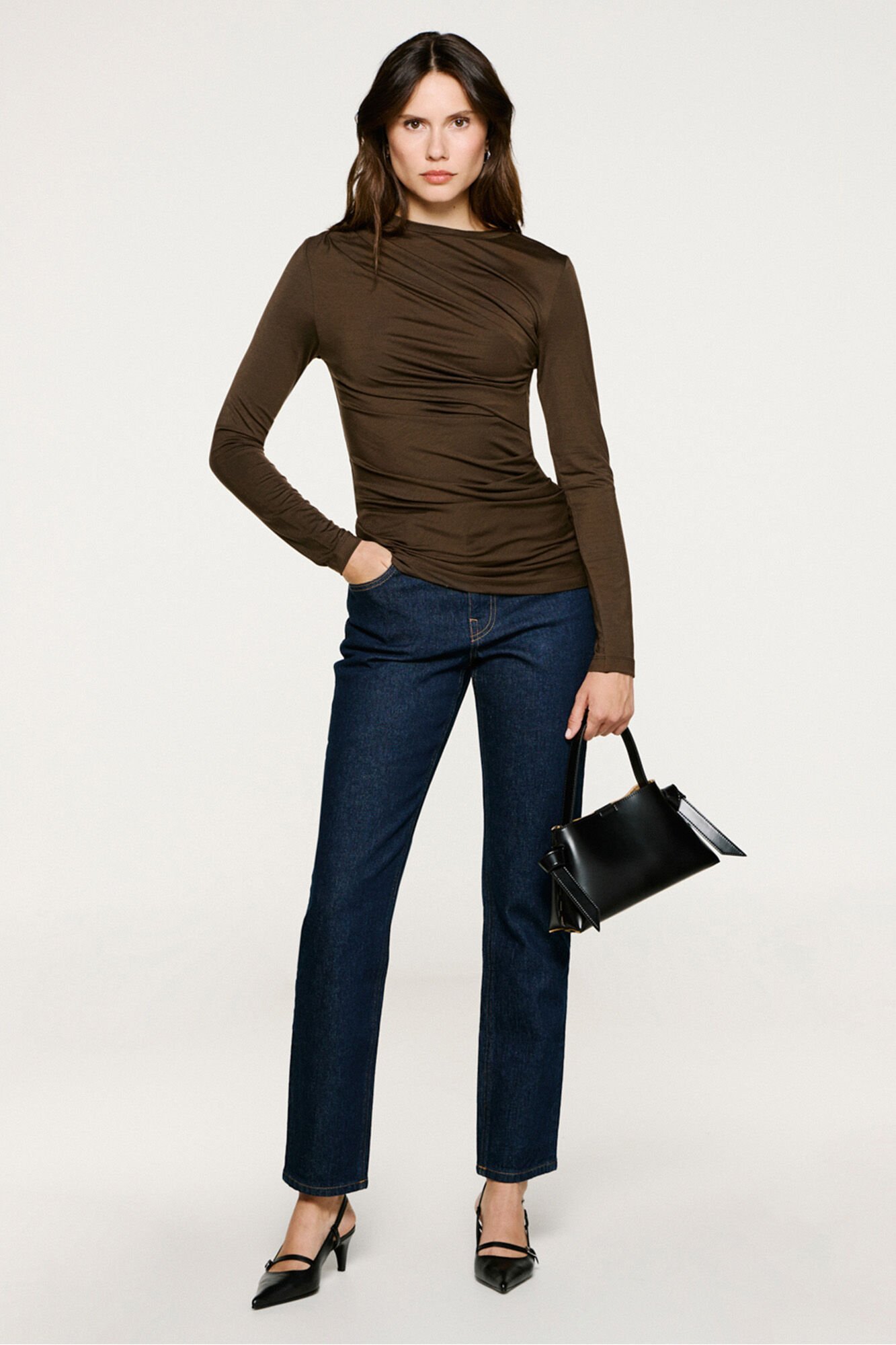 Selected Top slim fit franzido