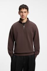 HUGO Sweatshirt gola redonda Castanho
