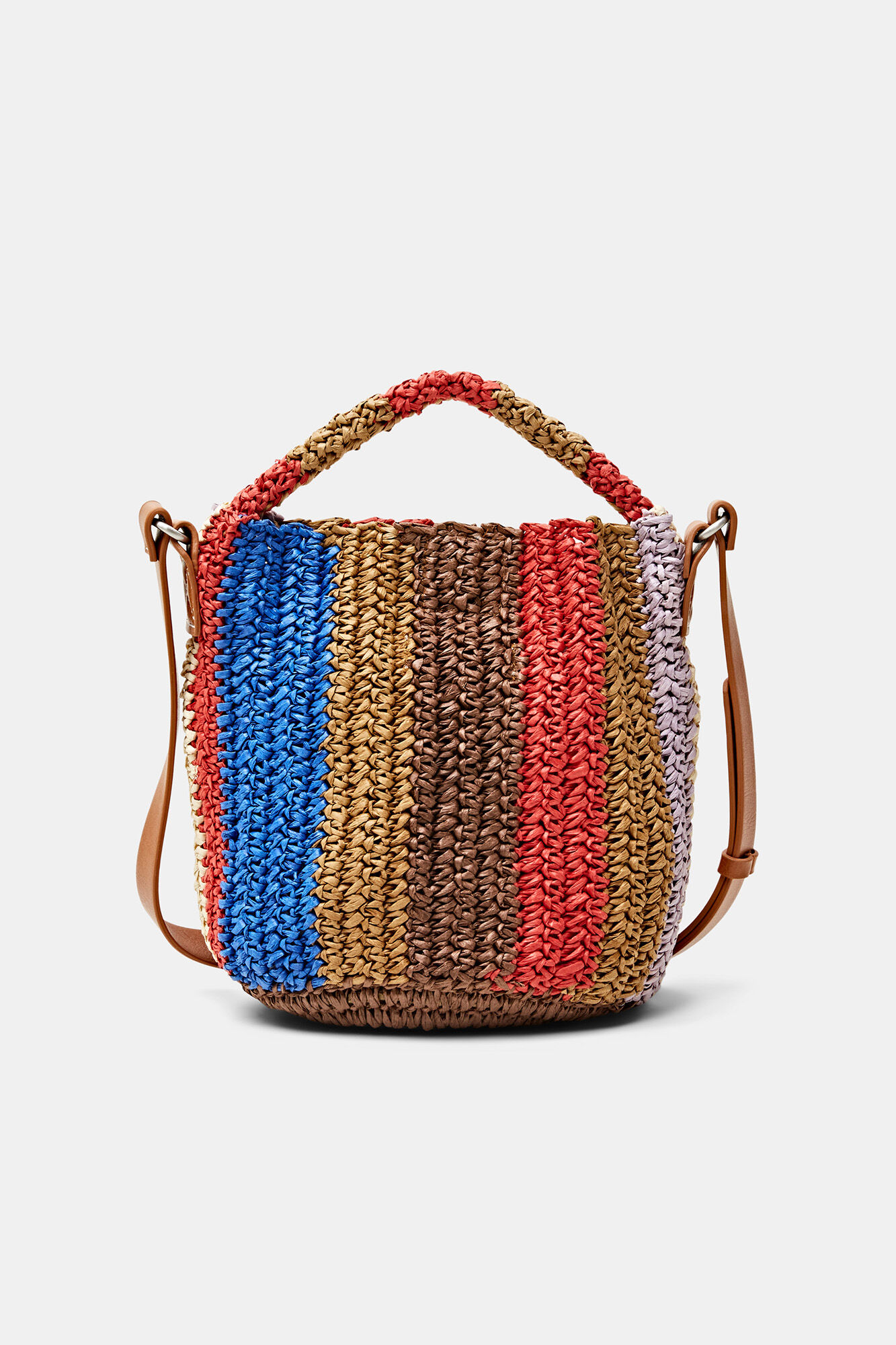 Esprit Striped woven paper crossbody bag Multicolour