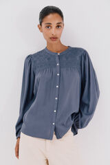 Cortefiel Blusa com bordado Azul