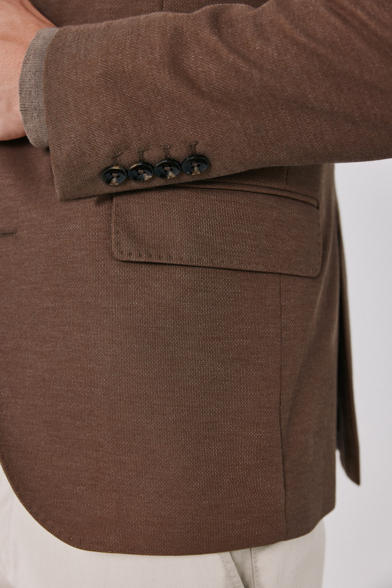 Cortefiel Basic knit blazer Dark brown