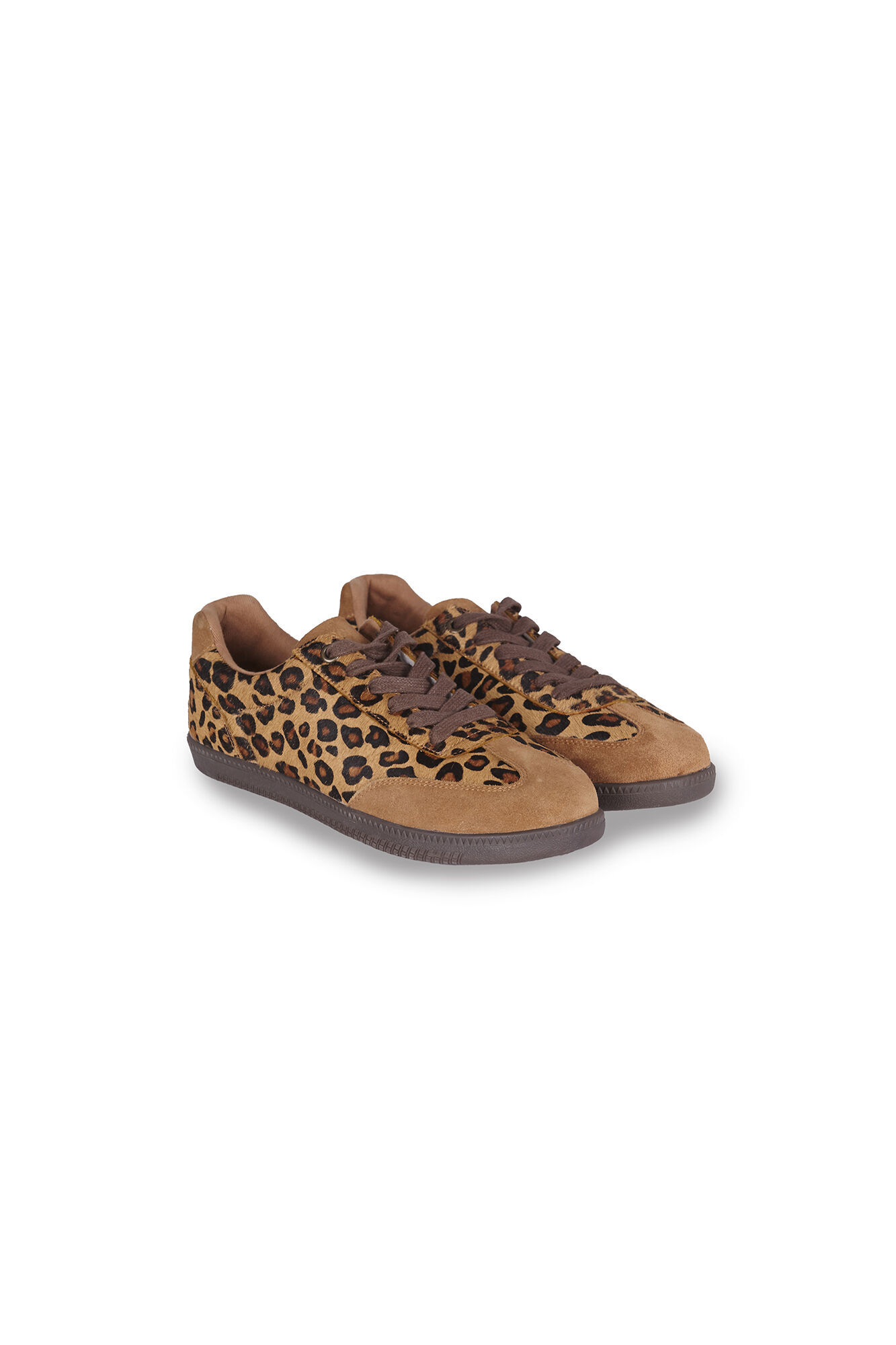 Cortefiel Leopard leather trainers Printed brown