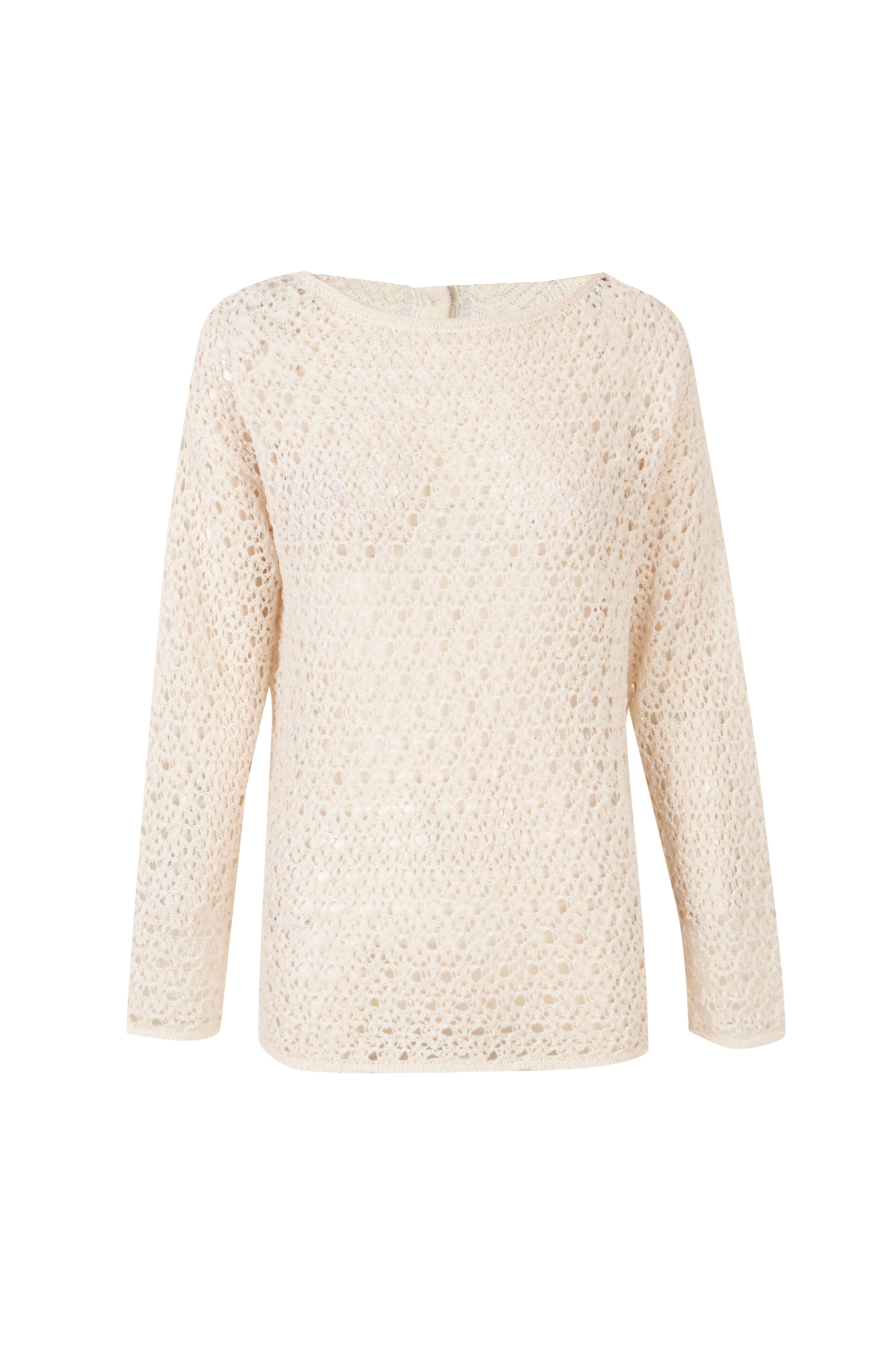 Slowlove Camisola de malha rendada Ecru