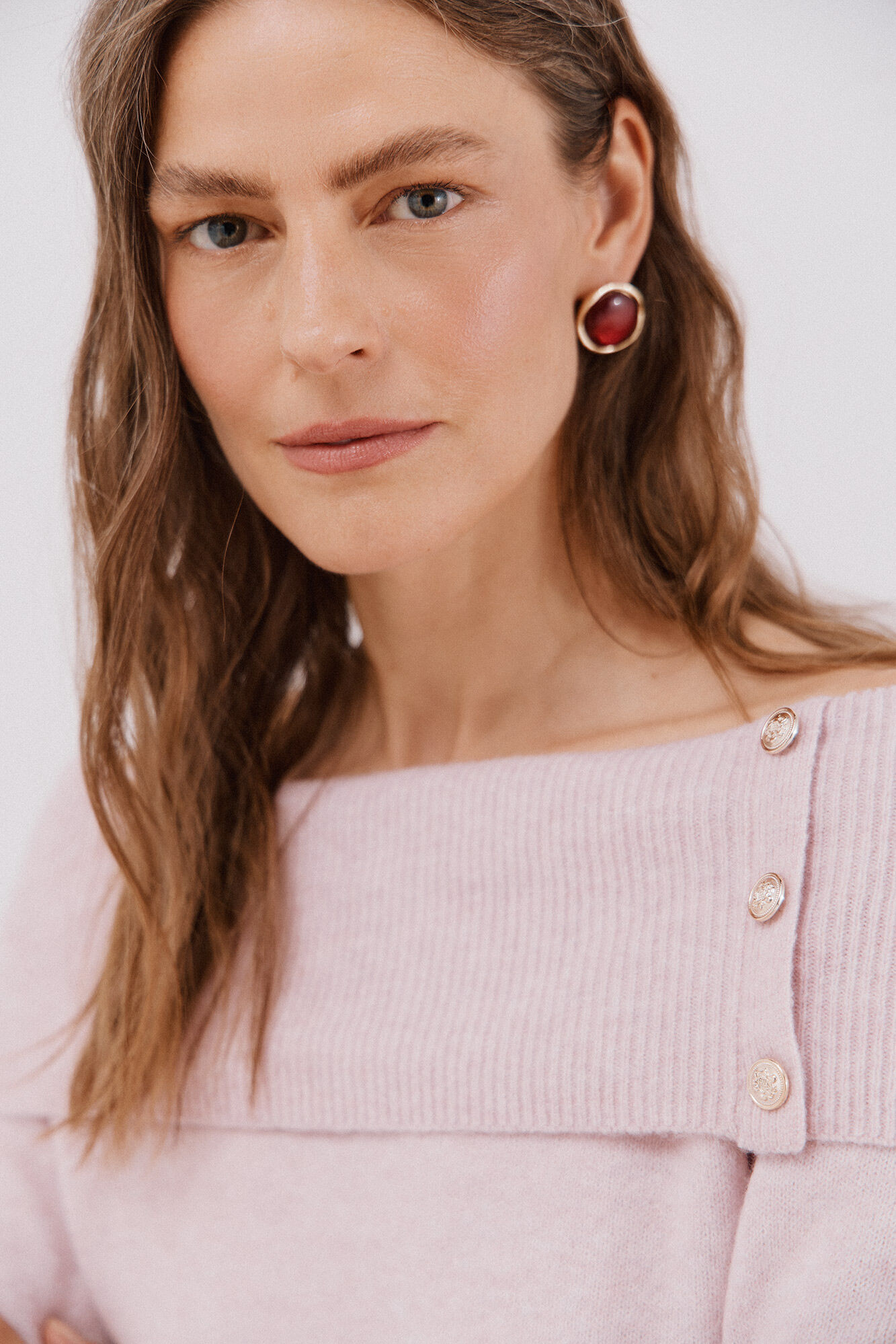 Cortefiel multiway neck sweater Pink