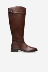 Cortefiel leather riding boot Dark brown
