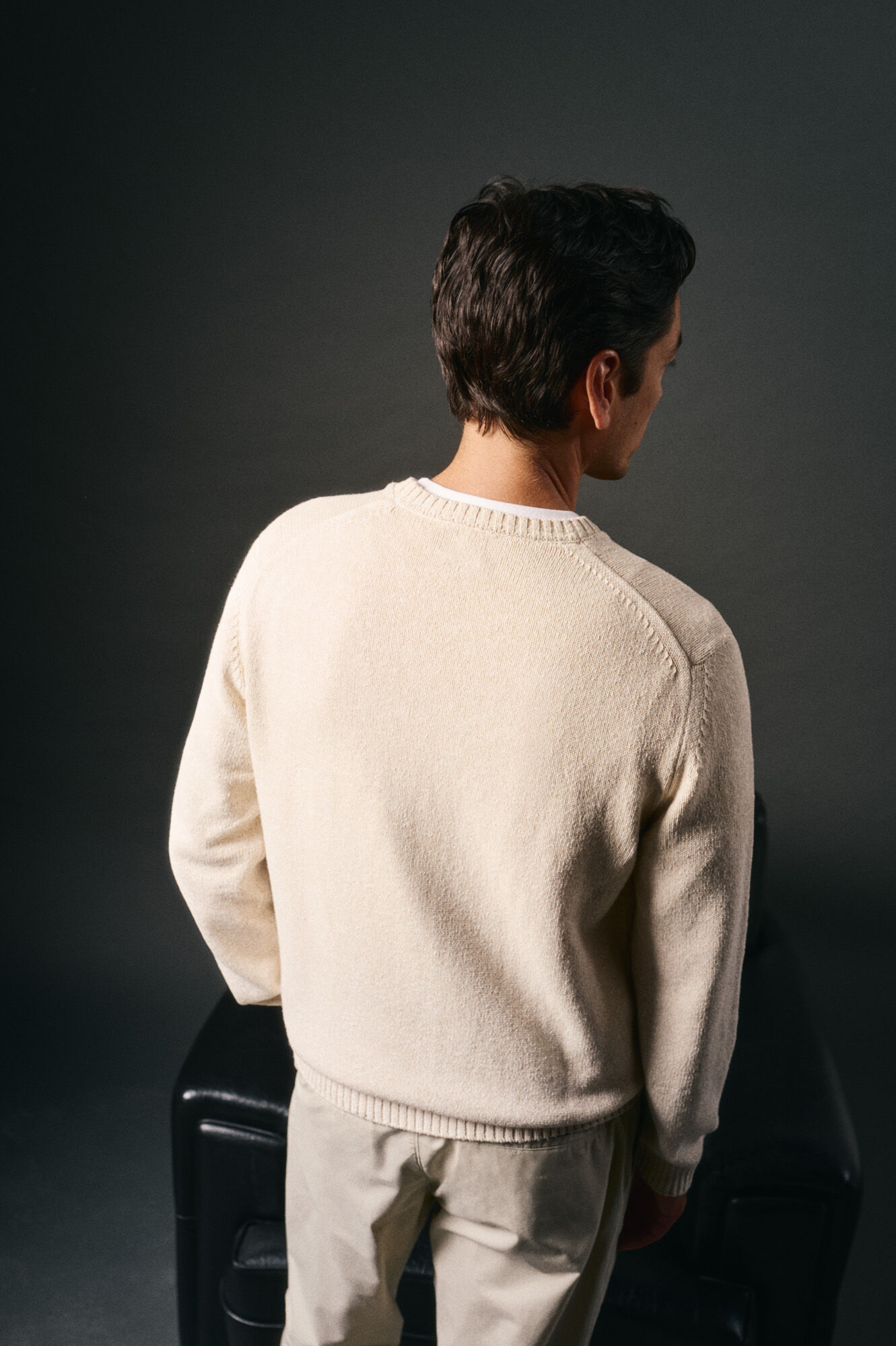 OOTO Su&eacute;ter de algod&atilde;o torcido com gola redonda Tostado