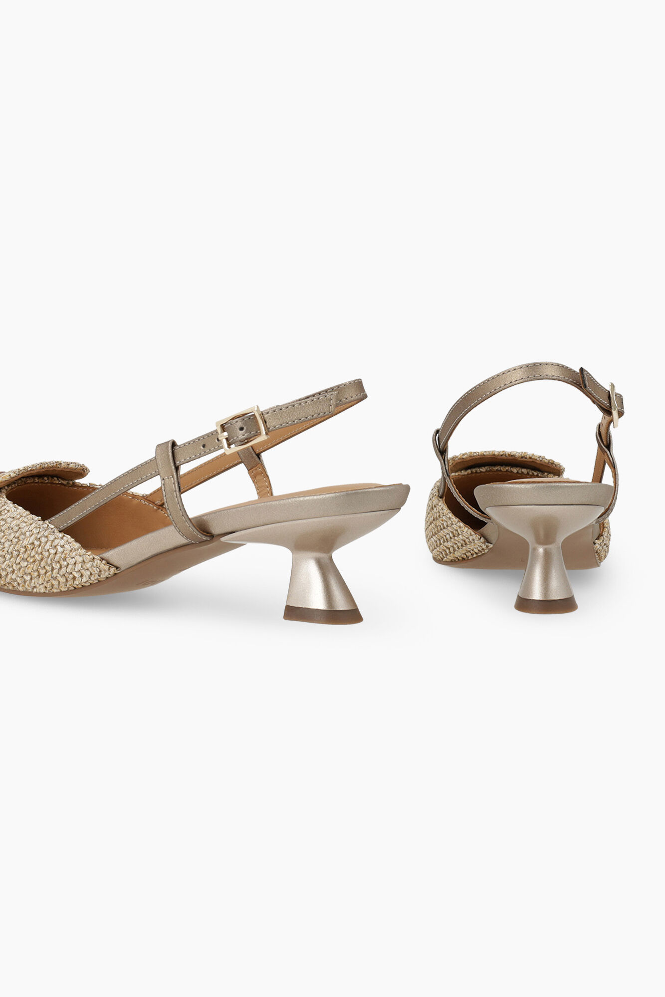 Lodi Sapatos de salto abertos atr&aacute;s em pele Amarelo