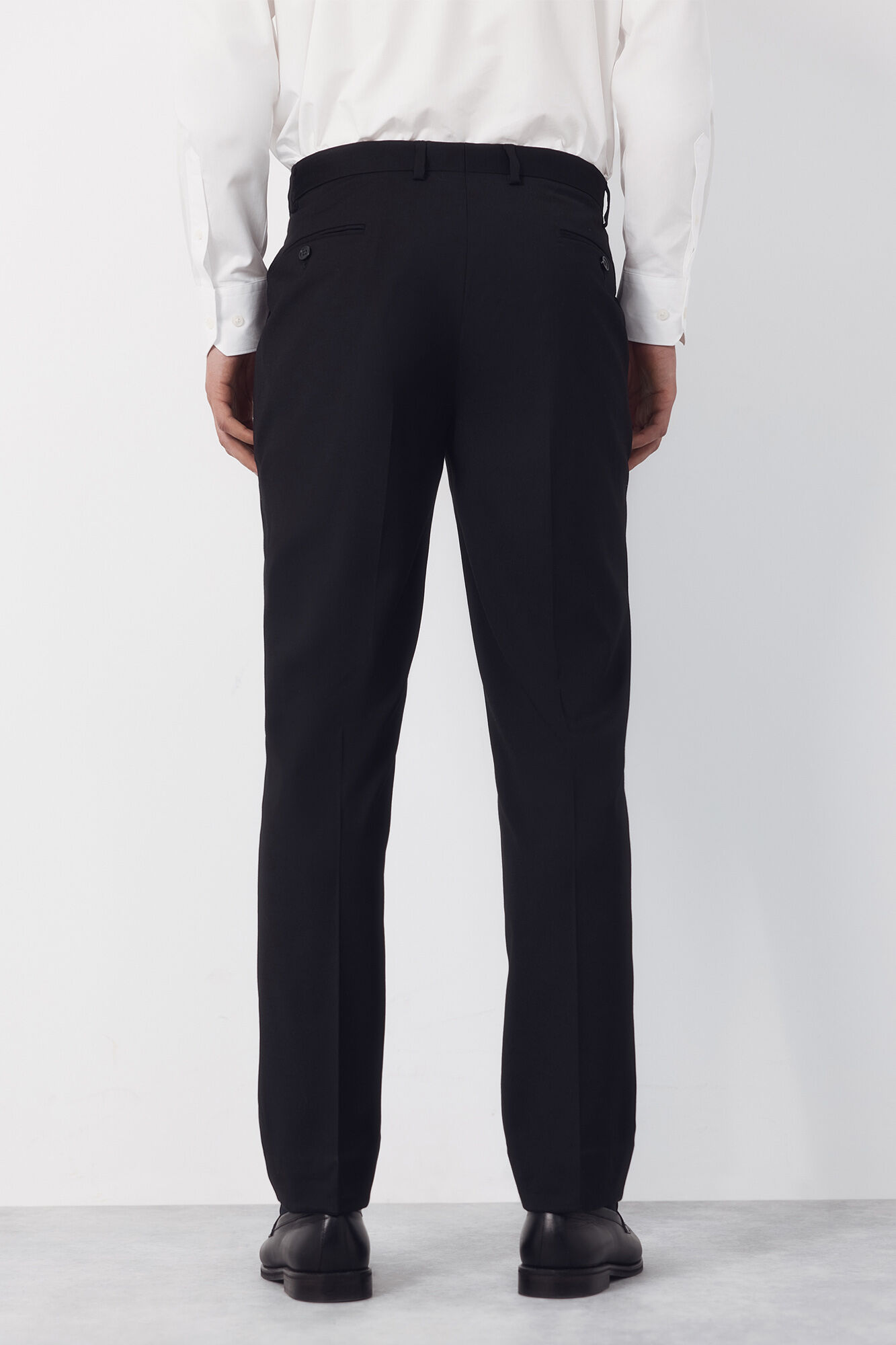 Cortefiel Black structured trousers Serie XXI Black