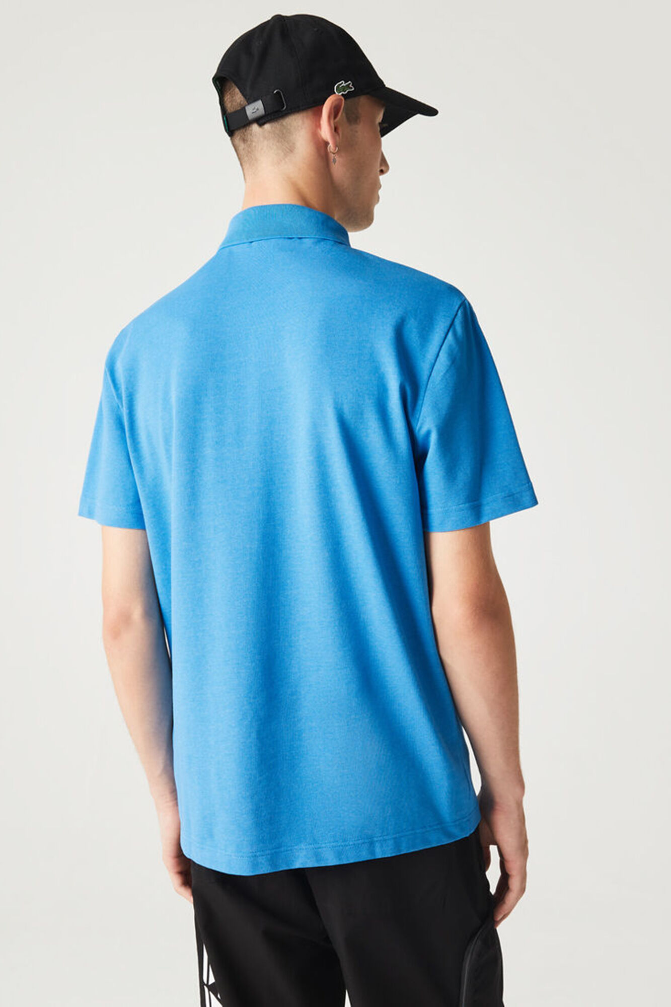 Lacoste Polo con bordado de cocodrilo pespunteado Azul