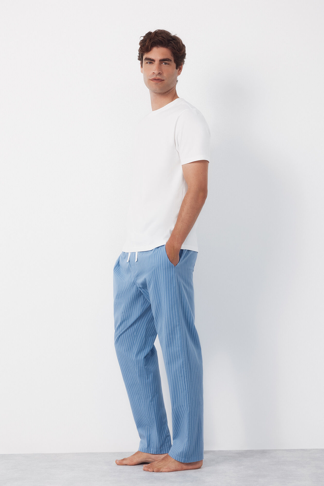 Cortefiel Jersey-knit and fabric pyjama set