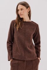 Cortefiel Chimney neckline top Dark brown