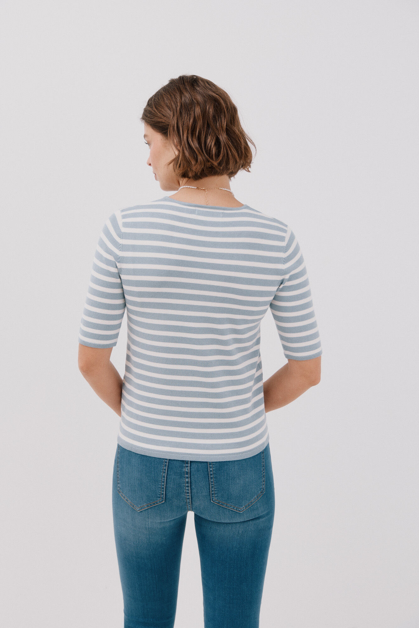Cortefiel Short-sleeved jumper Blue