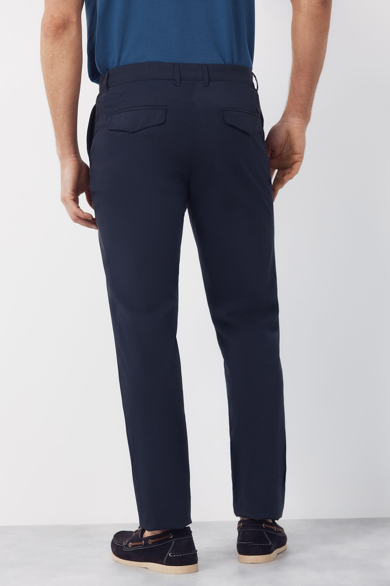 Cortefiel Slim fit technical chinos trousers Navy