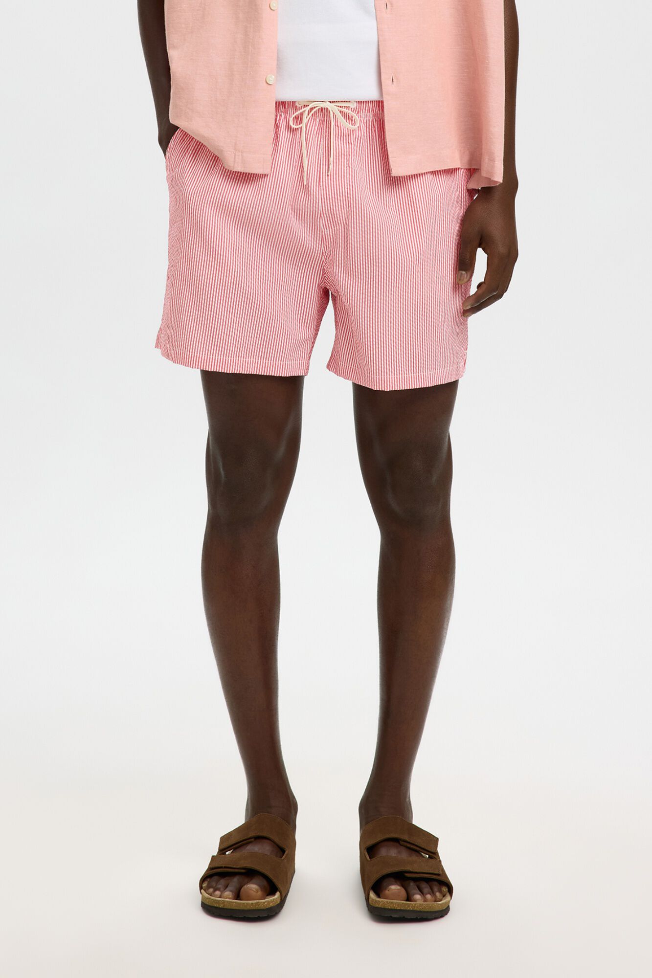 Selected Fato de banho liso Vermelho