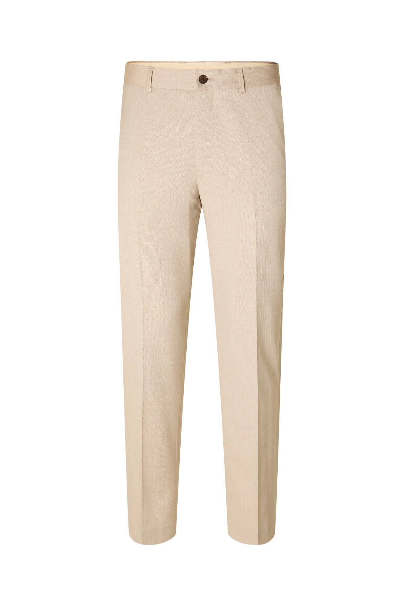 Selected Cal&ccedil;as de fato Slim Fit confecionadas com materiais reciclados Castanho
