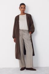 Cortefiel Dress pants with belt Beige