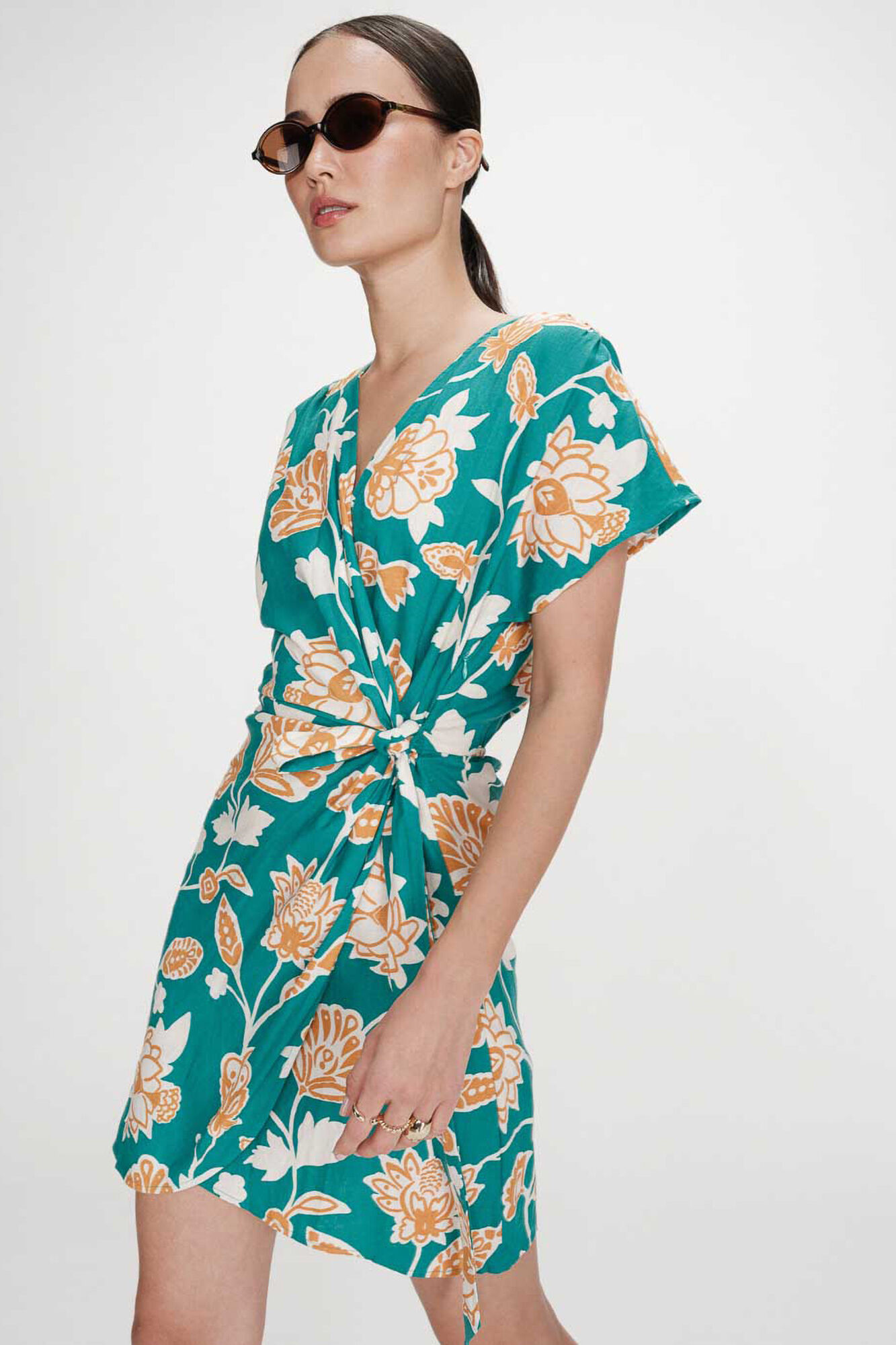 Grace & Mila Vestido curto estampado floral Velora Verde