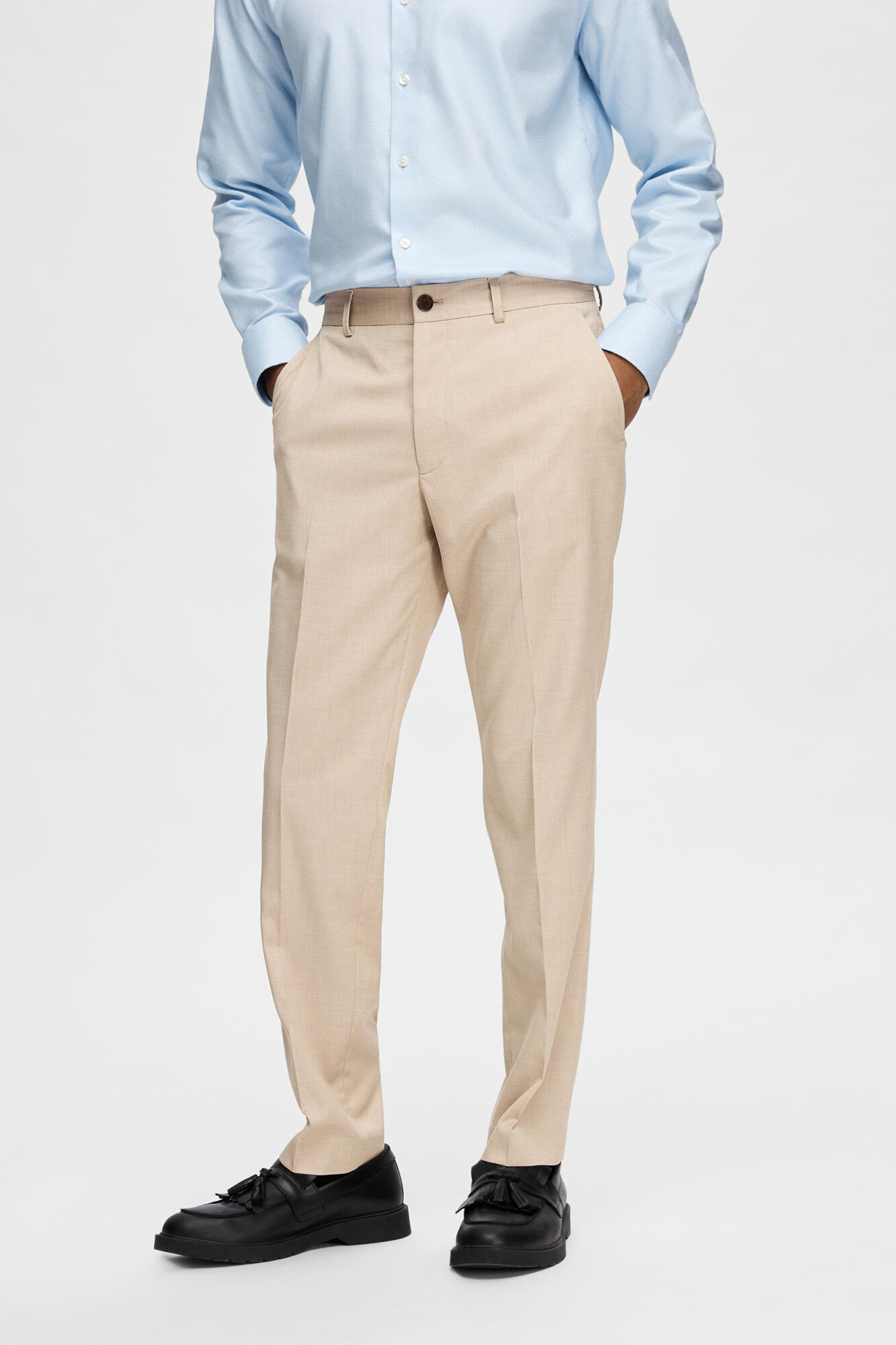 Selected Pantal&oacute;n de traje Slim Fit confeccionado con materiales reciclados