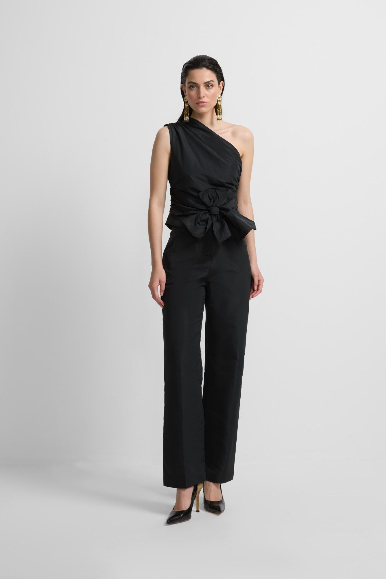 Silbon Cole&ccedil;&atilde;o de eventos de alta qualidade em tafet&aacute; la&ccedil;ada Preto