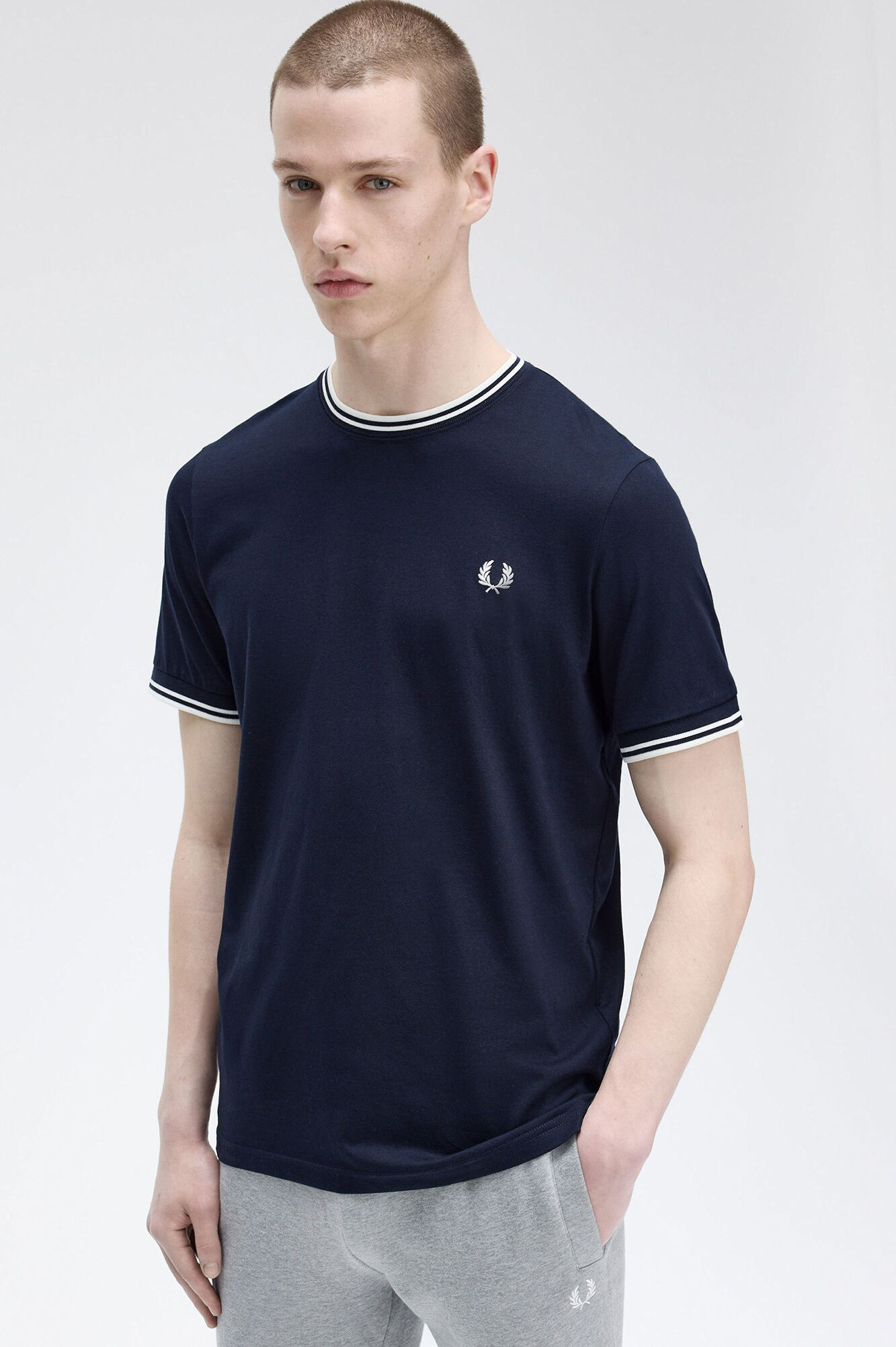 Fred Perry T-shirt masculina de manga curta  Azul