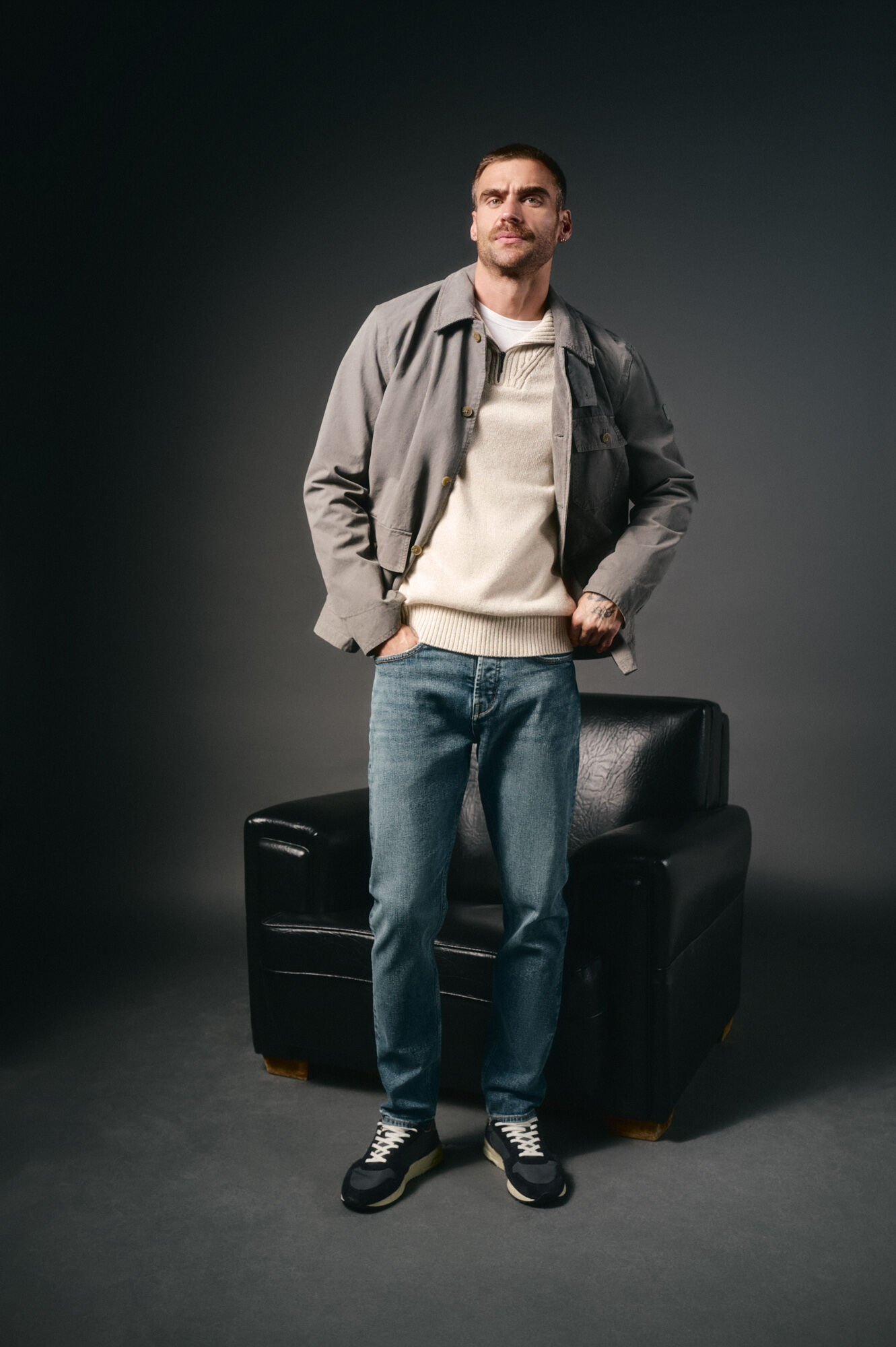 OOTO Jersey cuello polo cremallera algod&oacute;n Beige