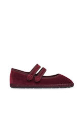 Cortefiel Velvet Mary Janes Maroon