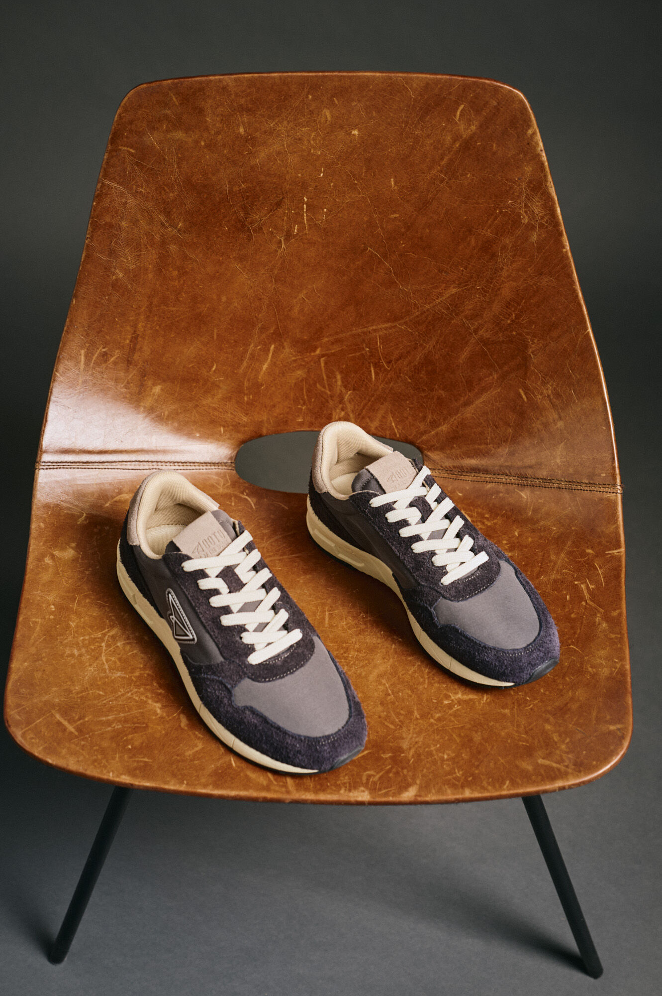 OOTO T&ecirc;nis de pele e tecido Cinzento