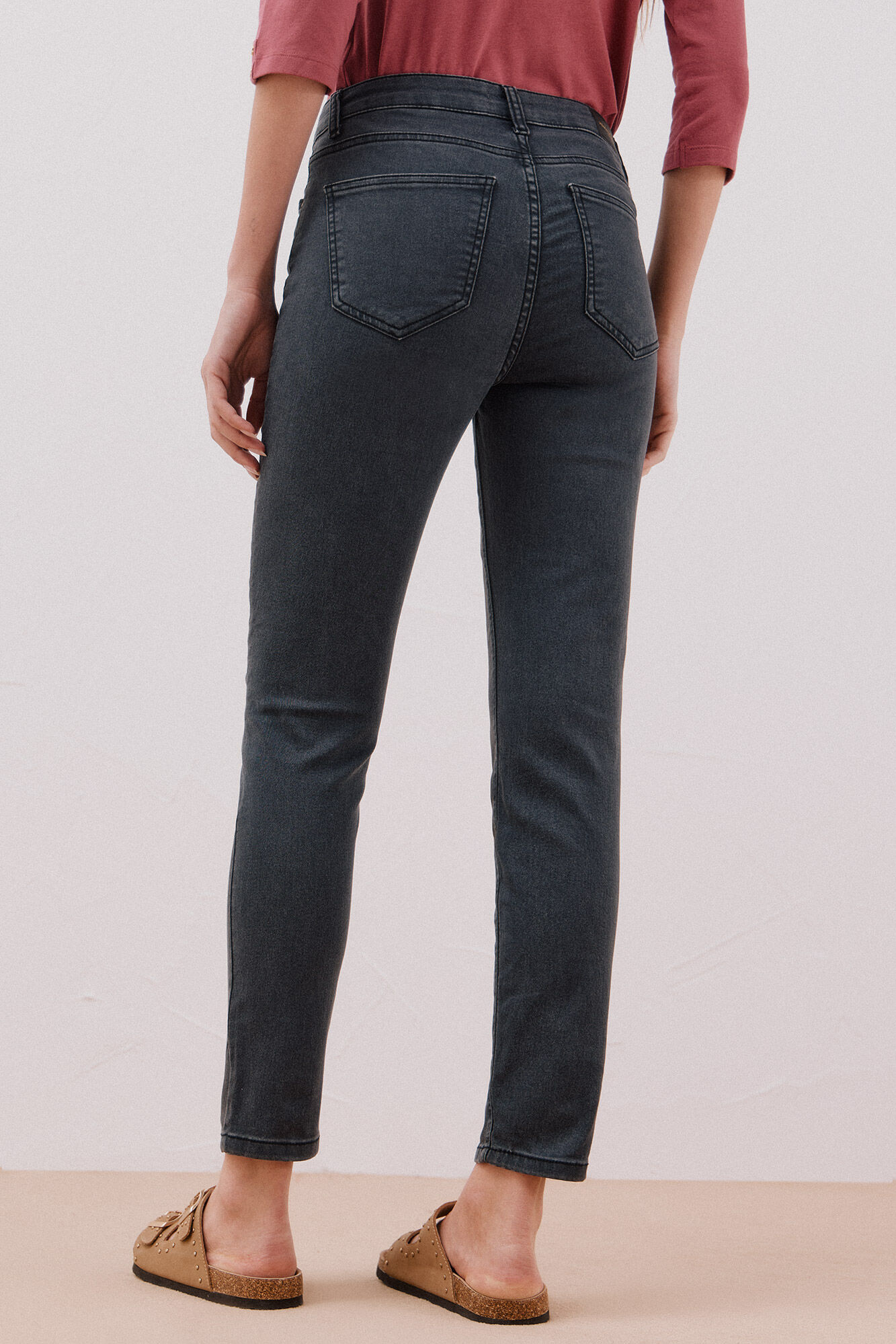 Cortefiel Pantalones Sensational color Gris oscuro